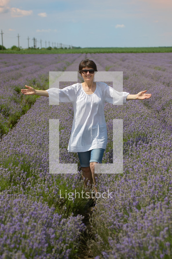 woman in a field of lavender 