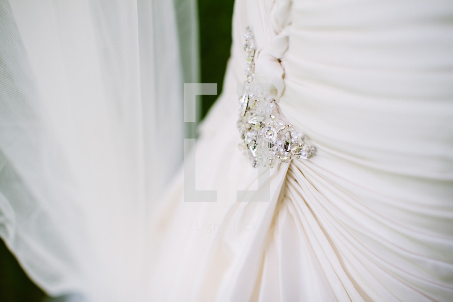 back of a brides dress 