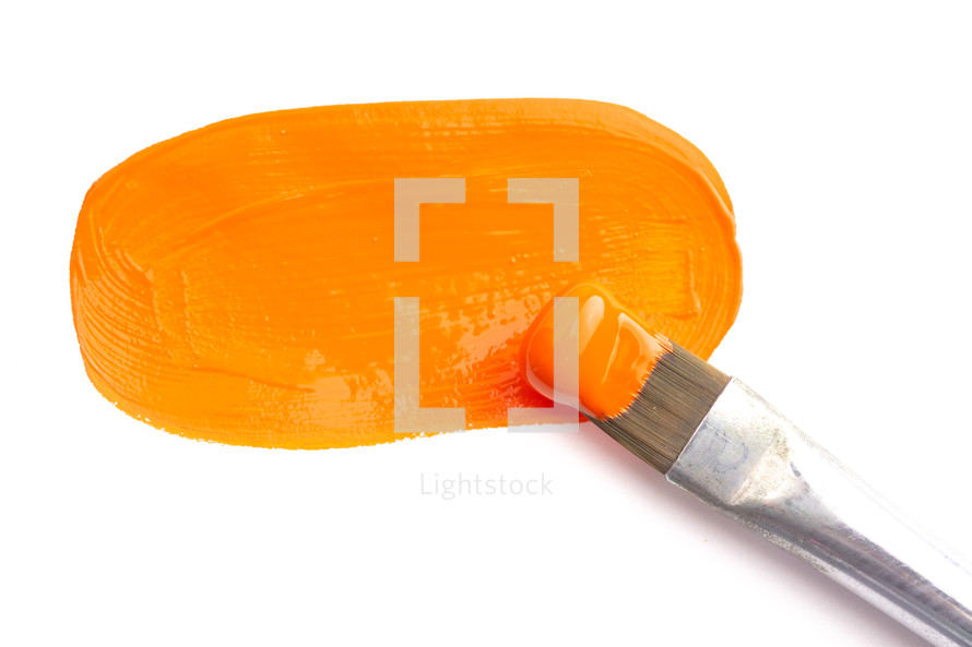 An Orange Paint Swatch Isolated on a White Background