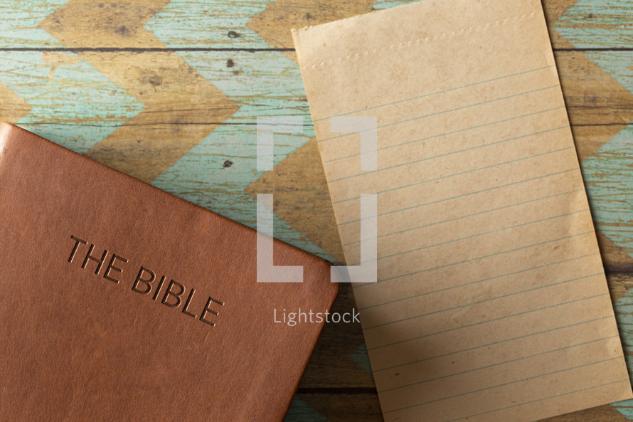 blank paper and Bible 