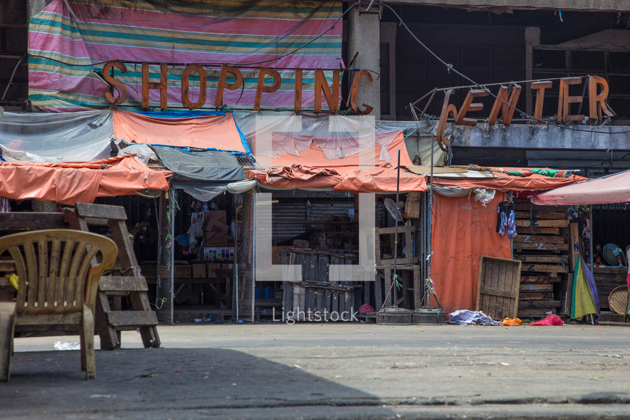 shopping center in the slums 