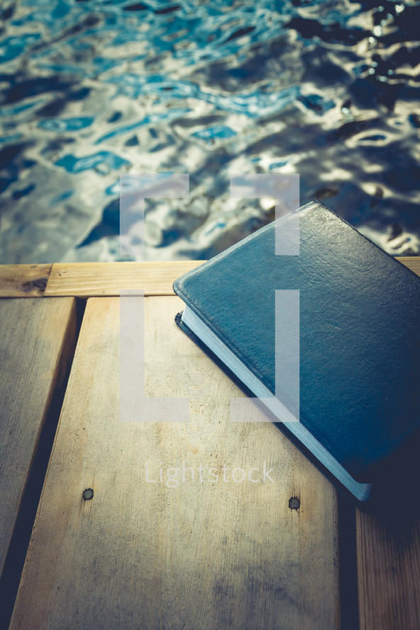 Bible on a dock 