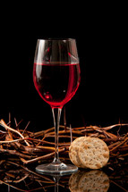 bread and wine and a crown of thorns