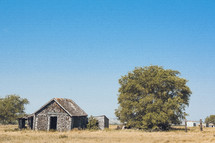 old abandoned barn in a prairie 
