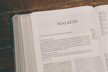 Bible opened to Malachi 