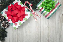 Christmas Gifts Background with Copy Space