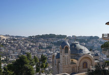 View of Saint Peter in Gallicantu in Jerusalem 