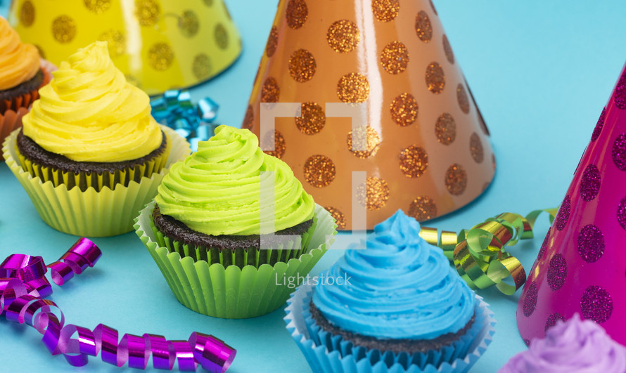 colorful birthday cupcakes 