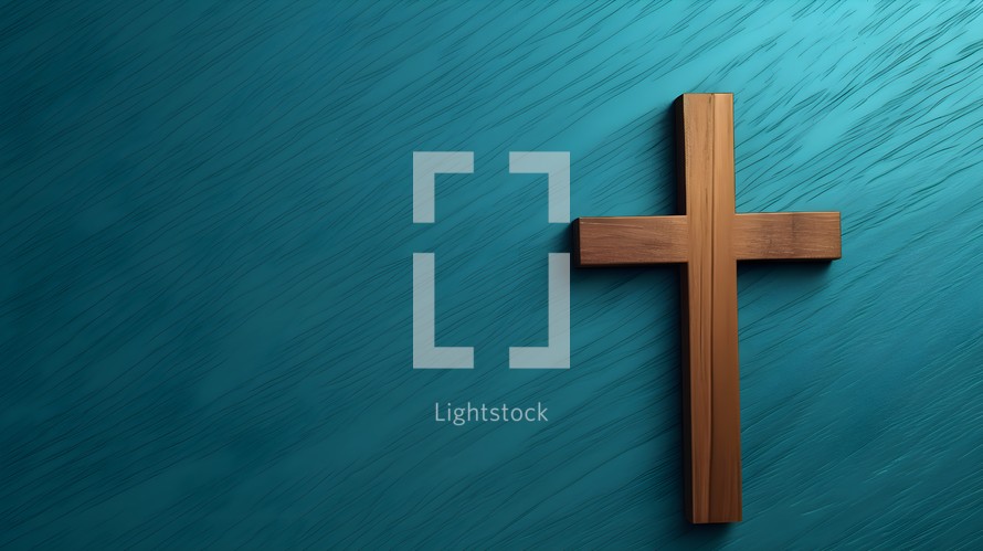 Cross on a teal background for slide shows