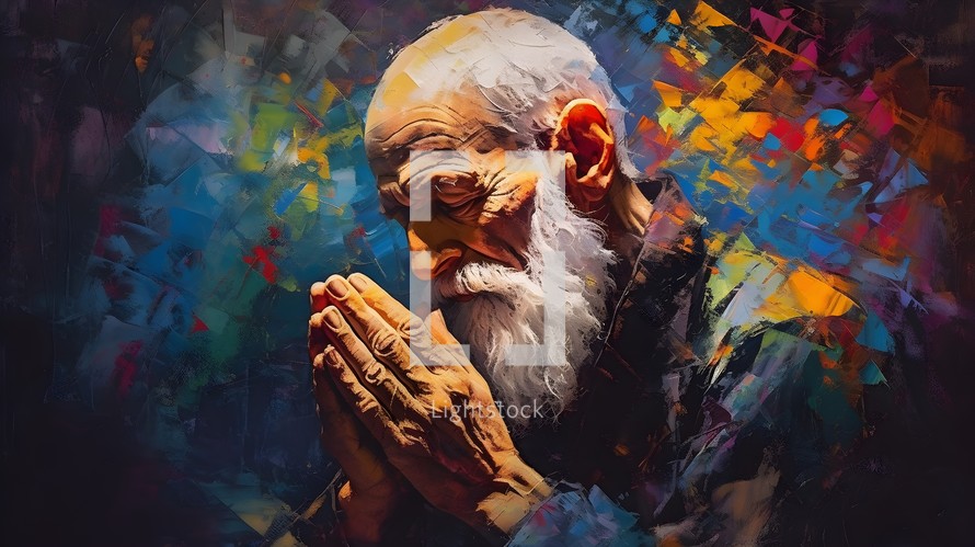 Old man praying
