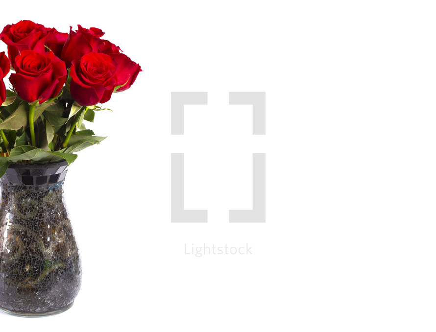 vase of red roses 