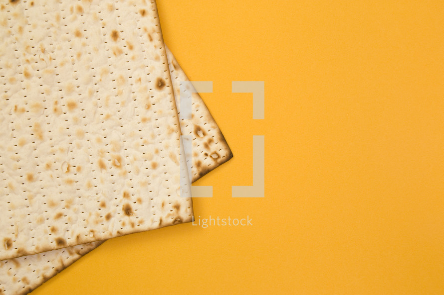 unleavened bread on yellow 