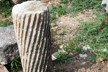 Fluted column sanctuary basilica. Remains from historic Philippi that would have been visited by the Apostle Paul, Silas, Lydia and early Christians from Acts 16. These remains are near the Agora of Philippi.