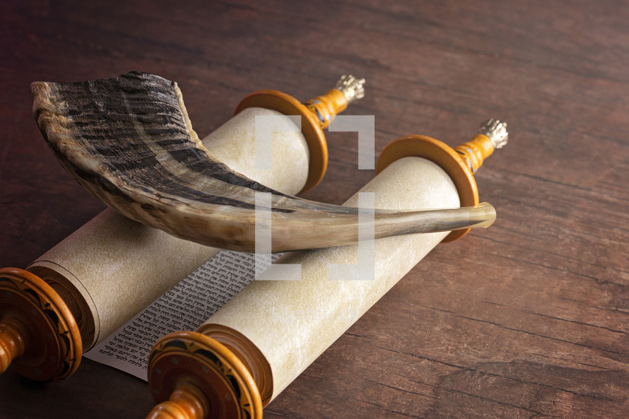 horn and ancient scroll 