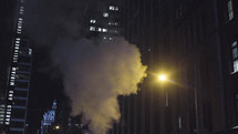 smoke in NYC at night 