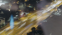 streaks of cars from passing cars at night 