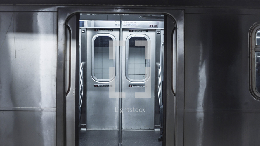 doors on a subway car 