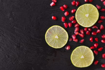 limes and pomegranate 