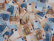 Euro (EUR) banknotes, currency of European Union (EU)