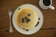 stack of pancakes with blueberries 