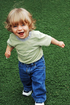 a joyful toddler boy