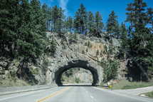 road through a tunnel 