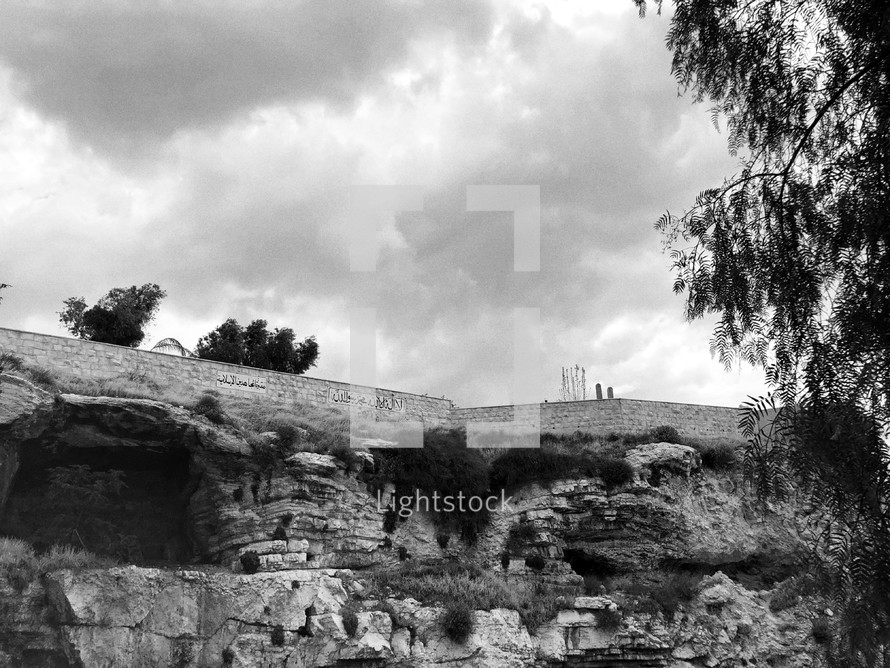 Golgotha, the place of the skull, outside of Jerusalem in Israel. 