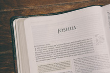 Bible opened to Joshua 