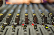 controls on a soundboard 