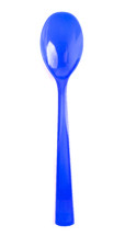 Blue spoon on white background