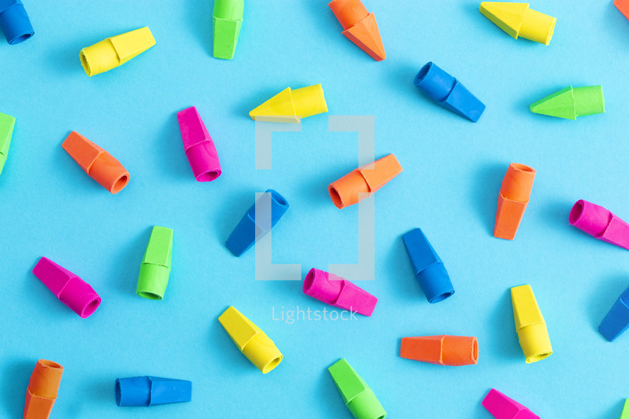 rainbow colored erasers