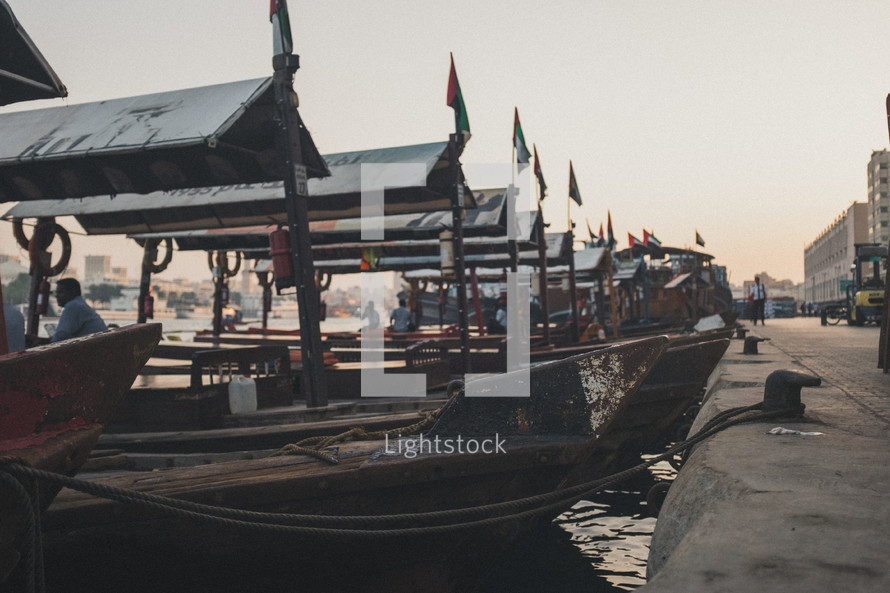docked fishing boats 