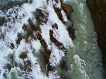 rapids in a flowing river 