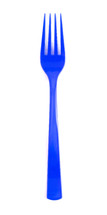 Blue fork on white background