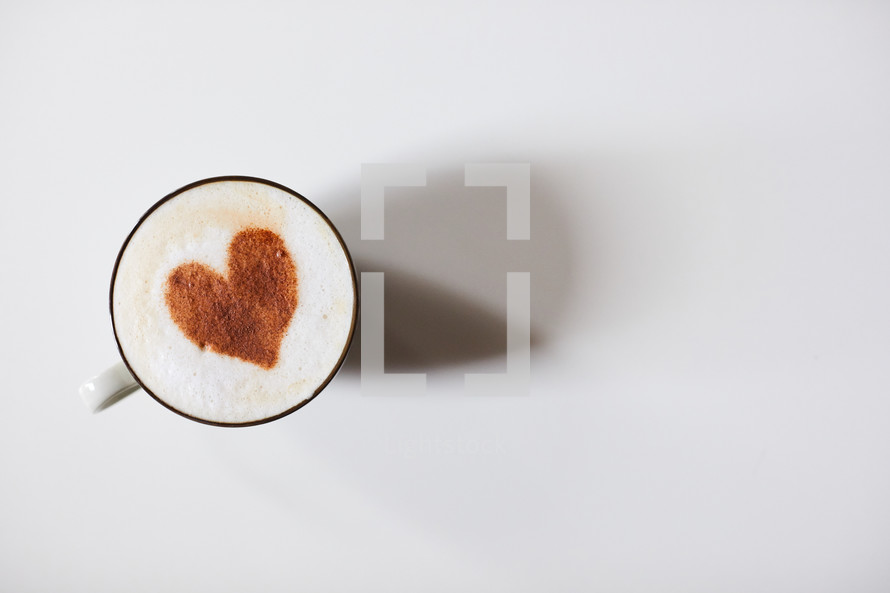 cinnamon heart in a coffee cup 