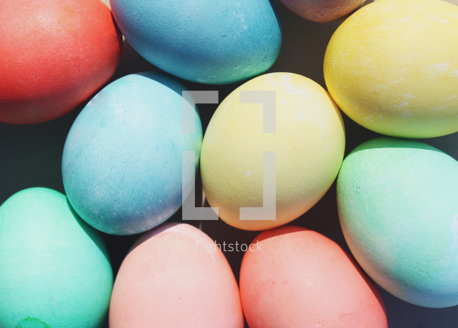 dyed pastel Easter eggs 