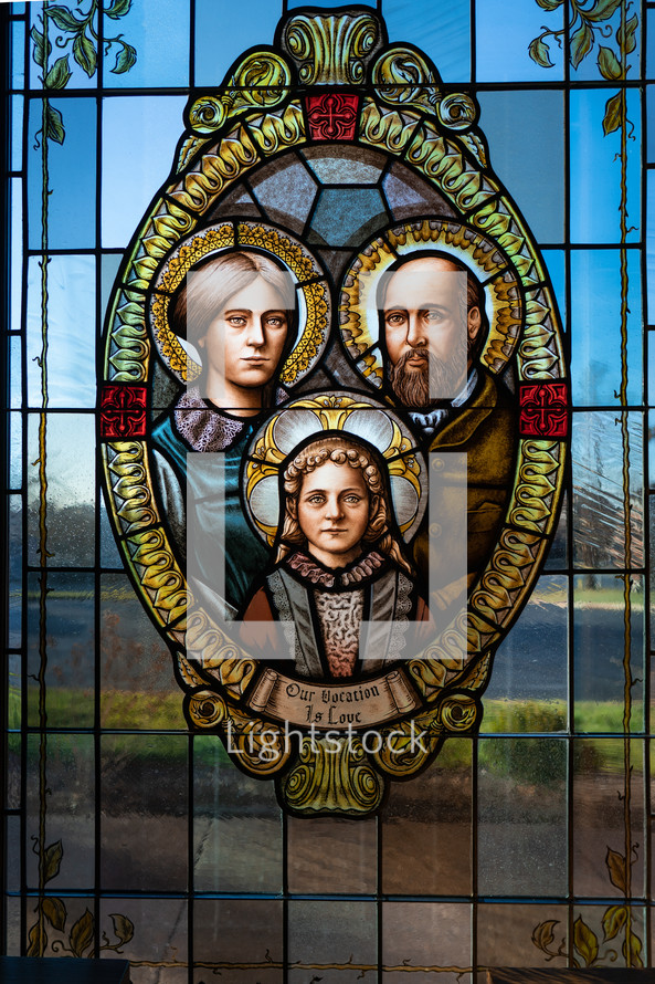 St Therese of Liseux stained glass window