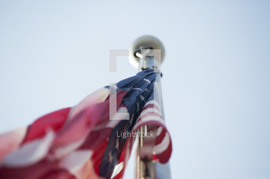 American flag on a flag pole 