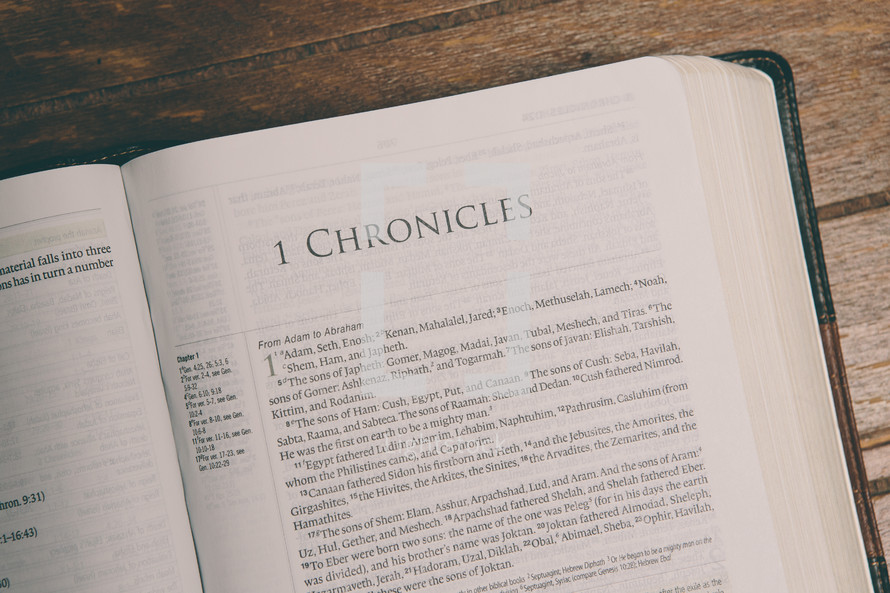 Bible opened to 1 Chronicles 