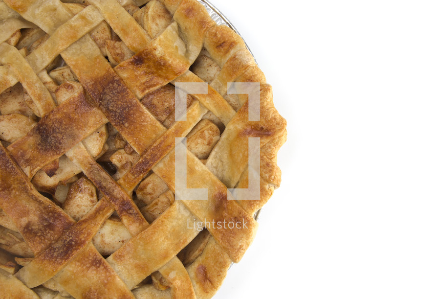 Homemade Apple Pie Isolated on a White Background