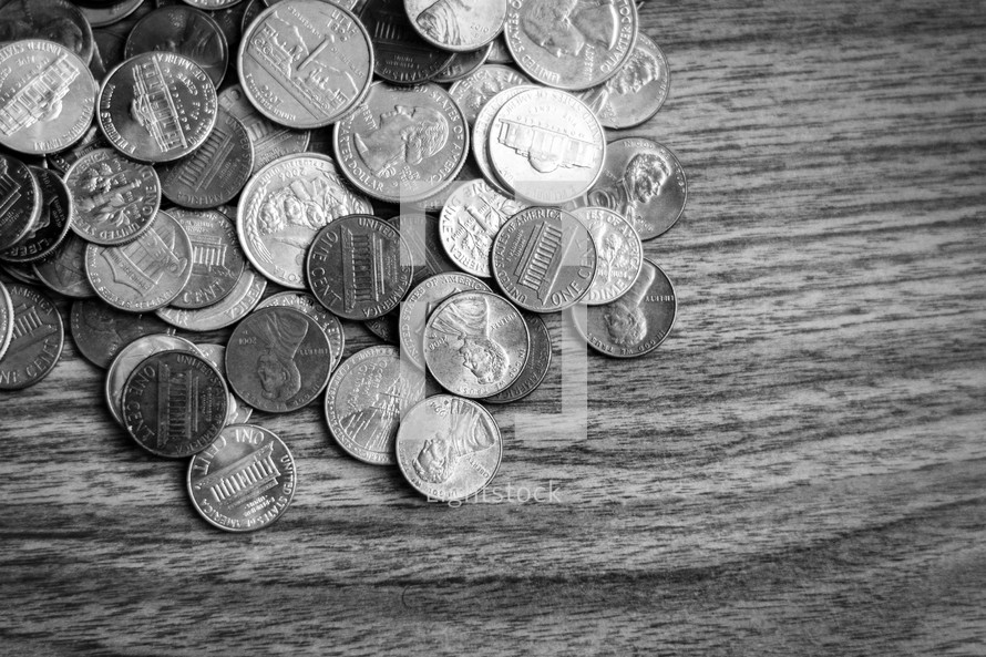 coins on the floor 