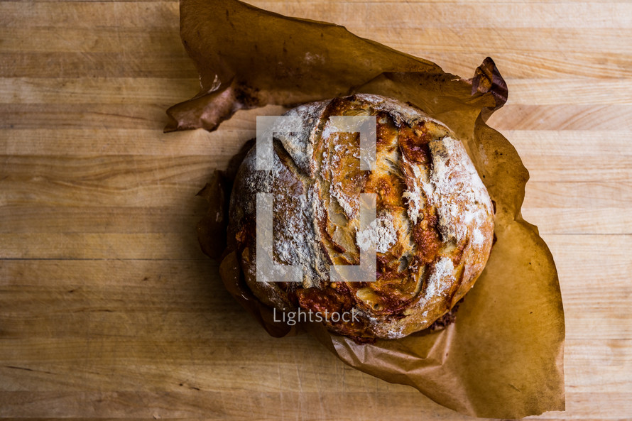 fresh baked bread loaf 
