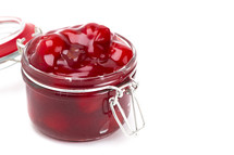 Thick Cherry Pie Filling in a Glass Canning Jar