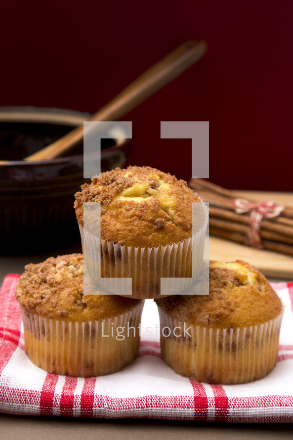 Brown Sugar and Cinnamon Muffins on a Kitchen Counter