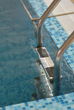 pool ladder in an indoor pool 