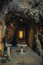 Catholic sanctuary in a old cave