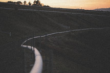 pipeline along a hillside 