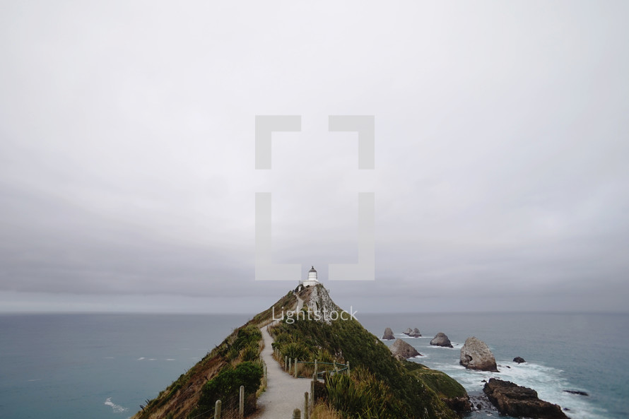 a lighthouse on a coastal cliff 