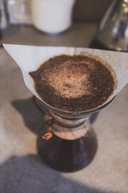 Coffee brewing in a chemex
