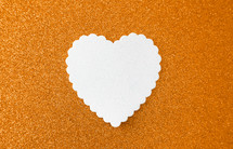 white heart on orange 